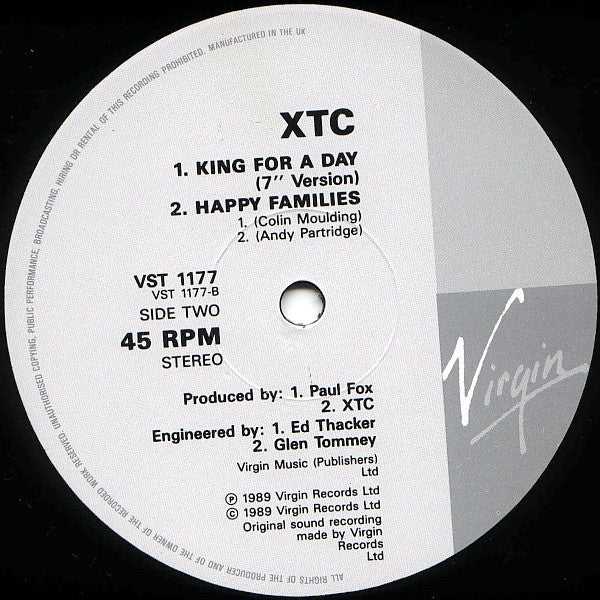 XTC : King For A Day (12", Single)