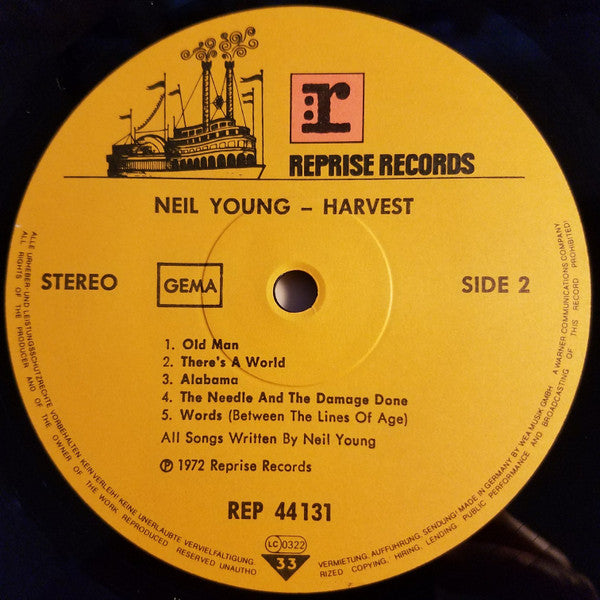 Neil Young : Harvest (LP, Album, RE, Gat)