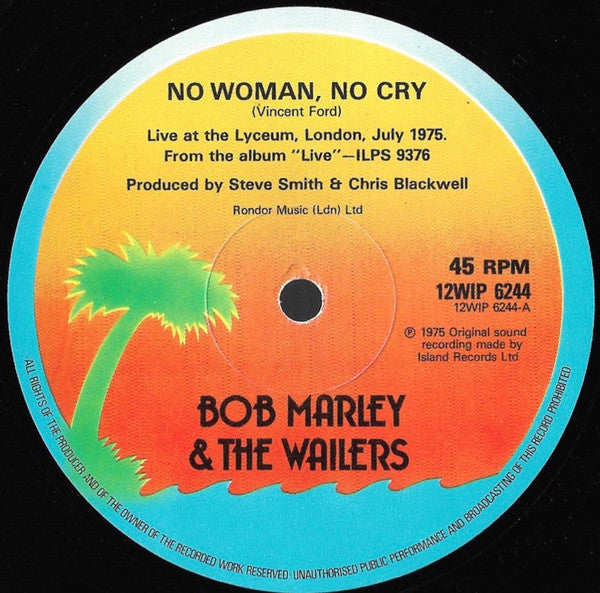 Bob Marley & The Wailers : No Woman, No Cry / Jamming (12", Single)
