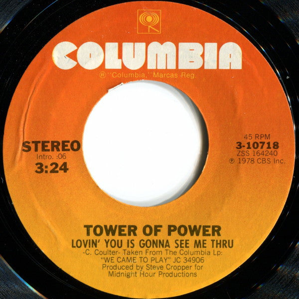 Tower Of Power : Lovin' You Is Gonna See Me Thru (7")