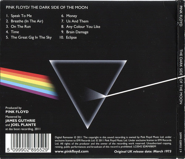 Pink Floyd : The Dark Side Of The Moon (CD, Album, RE, RM, Gat)