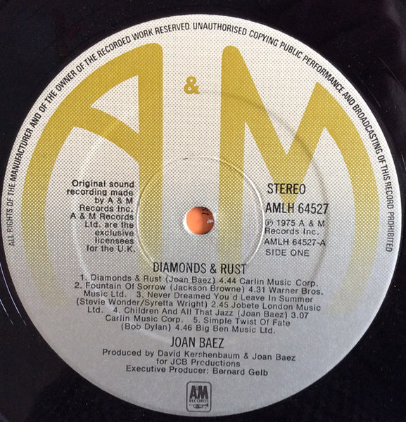 Joan Baez : Diamonds & Rust (LP, Album)