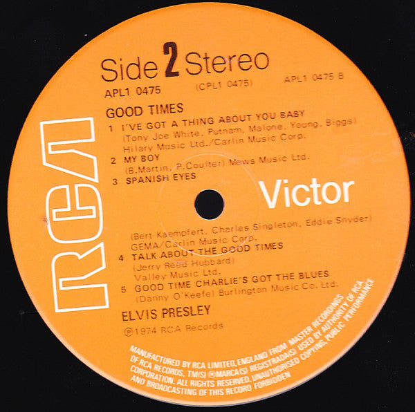 Elvis Presley : Good Times (LP, Album)