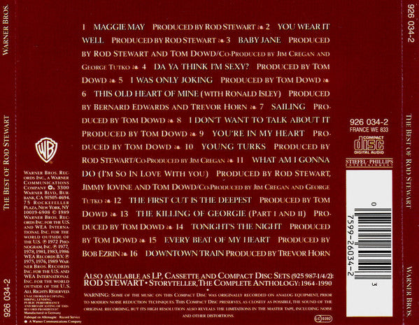 Rod Stewart : The Best Of Rod Stewart (CD, Comp)