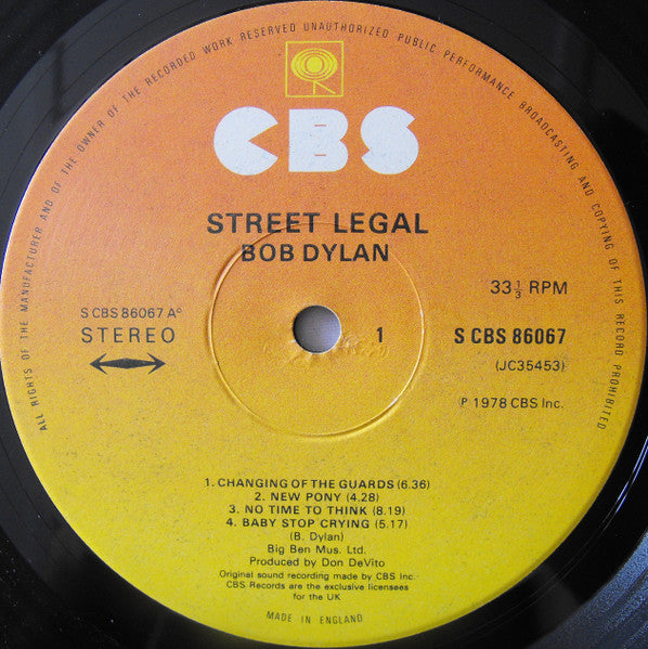 Bob Dylan : Street-Legal (LP, Album)