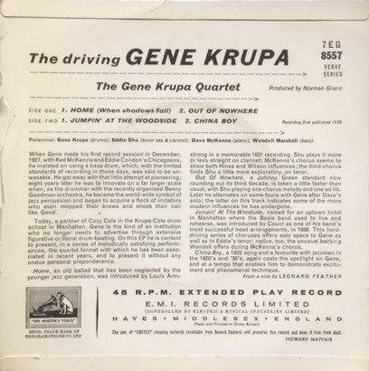 Gene Krupa : The Driving Gene Krupa (7", EP, Mono)