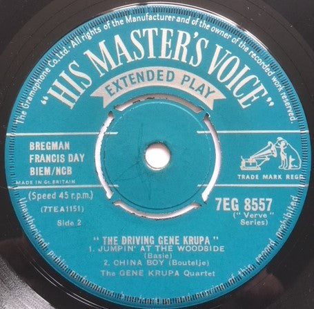 Gene Krupa : The Driving Gene Krupa (7", EP, Mono)