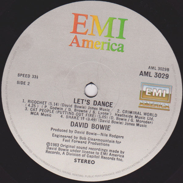 David Bowie : Let's Dance (LP, Album)
