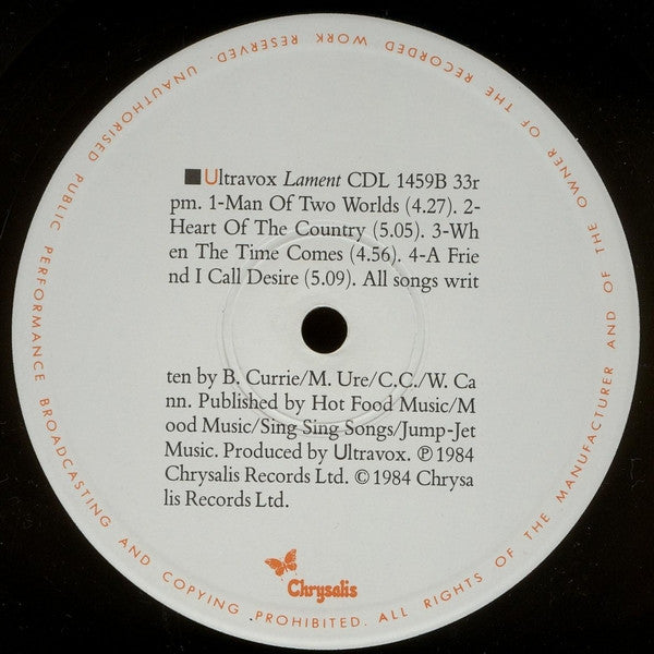 Ultravox : Lament (LP, Album)