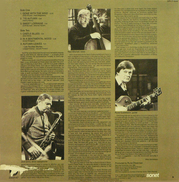 Zoot Sims : In A Sentimental Mood (LP, Album)