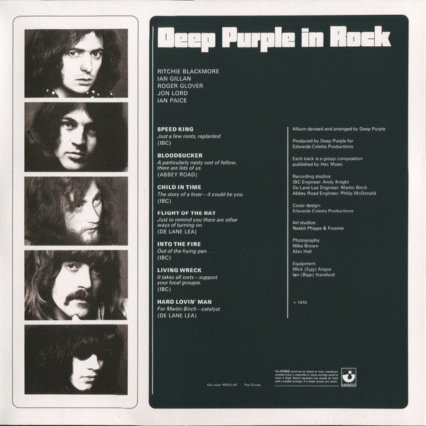 Deep Purple : In Rock (LP, Album, Ltd, RE, RM, Pur)