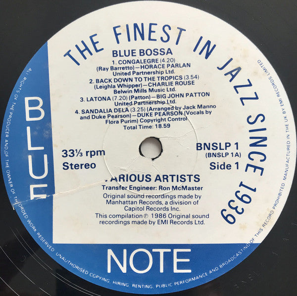 Various : Blue Bossa (LP, Comp, Mono, Dir)