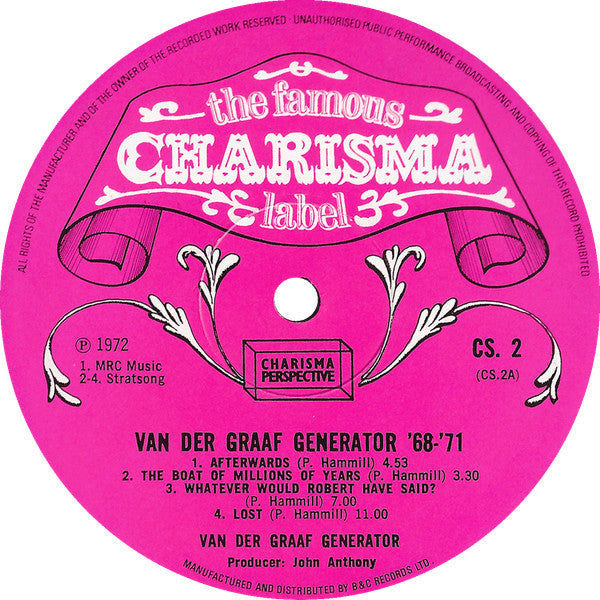 Van Der Graaf Generator : '68 - '71 (LP, Comp, Pin)
