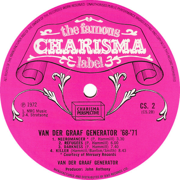 Van Der Graaf Generator : '68 - '71 (LP, Comp, Pin)
