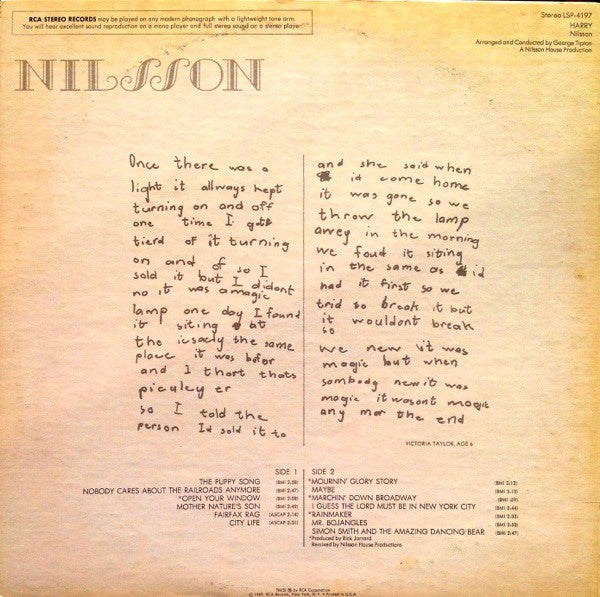 Nilsson* : Harry (LP, Album)