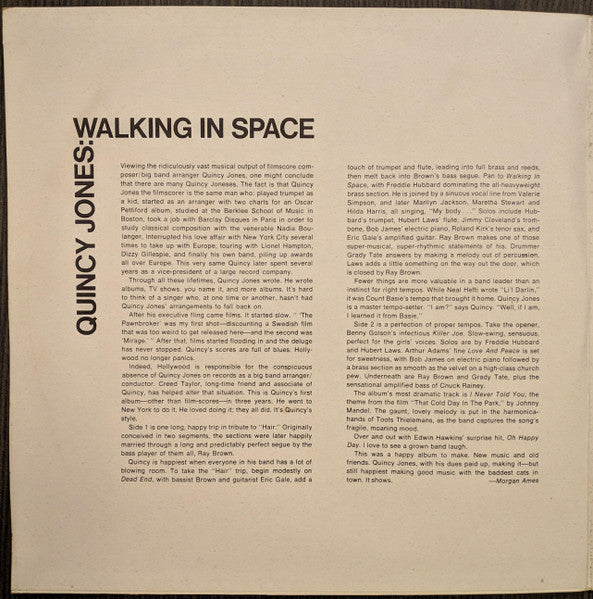 Quincy Jones : Walking In Space (LP, Album, Gat)