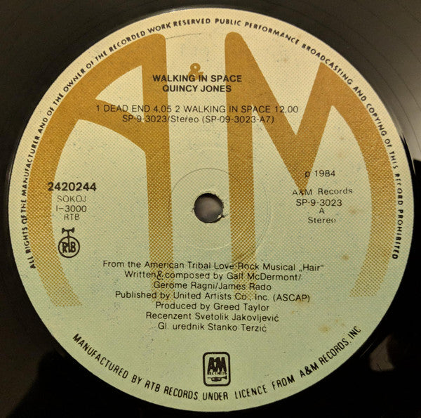 Quincy Jones : Walking In Space (LP, Album, Gat)