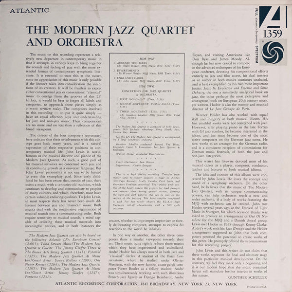 The Modern Jazz Quartet : The Modern Jazz Quartet & Orchestra (LP, Album, Mono, RP)