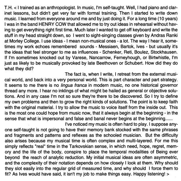 Tim Hodgkinson : Each In Our Own Thoughts (CD, Album)