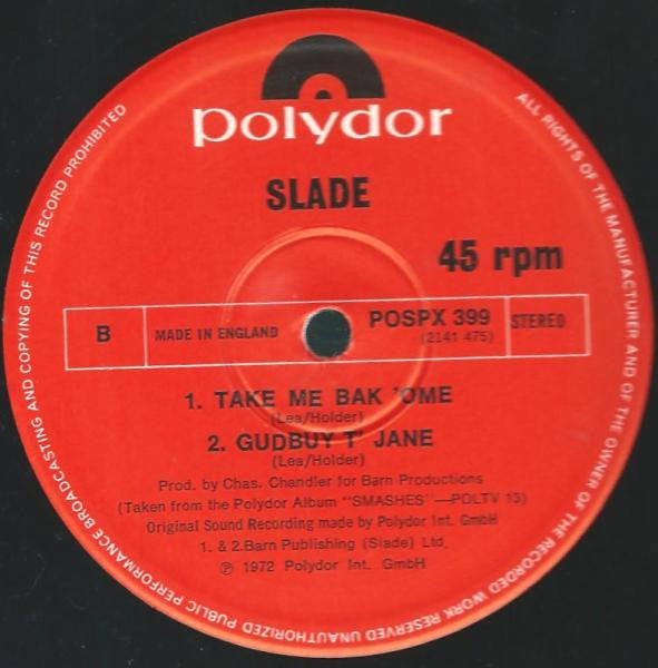 Slade : Cum On Feel The Noize / Coz I Luv You / Take Me Bak 'Ome / Gudbuy T' Jane (12", Single)
