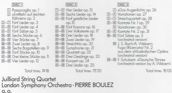 Webern* - Pierre Boulez : Complete Works Opp. 1-31 = Das Gesamtwerk = L'Œuvre Intégrale (3xCD, Comp, RM + Box)