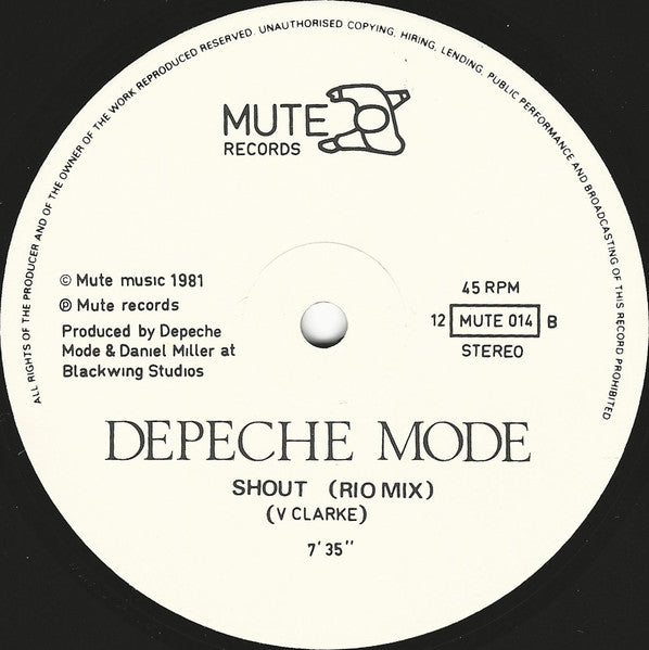 Depeche Mode : New Life (Re Mix) / Shout! (Rio Mix) (12", Single, Lin)