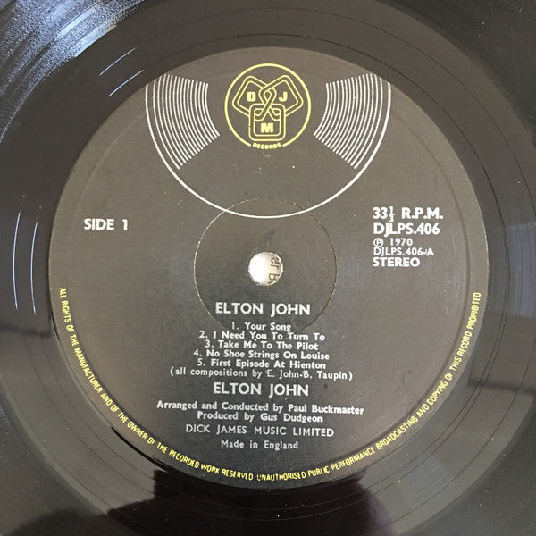 Elton John : Elton John (LP, Album, Gat)