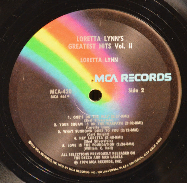 Loretta Lynn : Loretta Lynn's Greatest Hits Vol. II (LP, Comp, Glo)