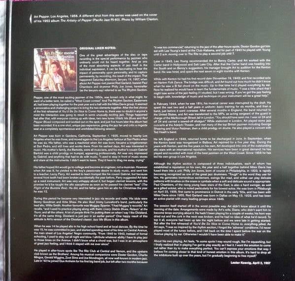 Art Pepper : Meets The Rhythm Section (LP, Album, Dlx, Ltd, RE, Gat)