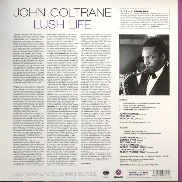 John Coltrane : Lush Life (LP, Album, Ltd, RE, Pur)