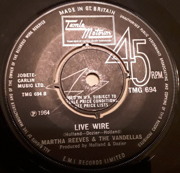 Martha Reeves & The Vandellas : Nowhere To Run (7", Single, 4 P)
