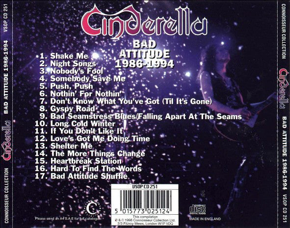 Cinderella (3) : Bad Attitude 1986-1994 (CD, Comp)