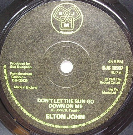 Elton John : Don't Let The Sun Go Down On Me / Someone Saved My Life Tonight (7", Ltd)