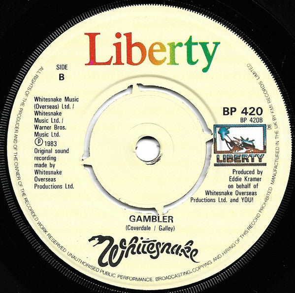 Whitesnake : Guilty Of Love (7", Single)