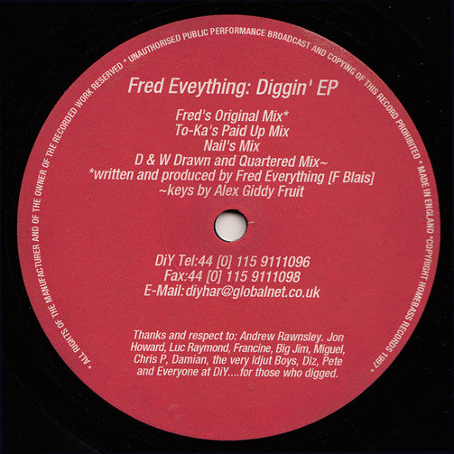 Fred Everything : Diggin' EP (12", EP)