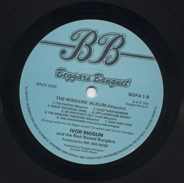 Ivor Biggun & The Red-Nosed Burglars : The Winker's Album (Misprint) (LP)