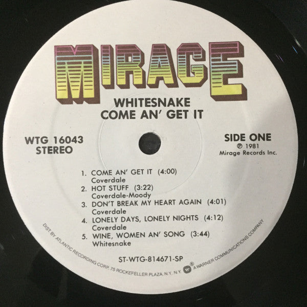 Whitesnake : Come An’ Get It (LP, Album)
