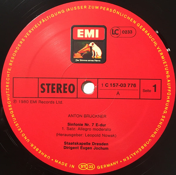 Bruckner*, Eugen Jochum, Staatskapelle Dresden : Sinfonie Nr. 7 (2xLP, Gat)