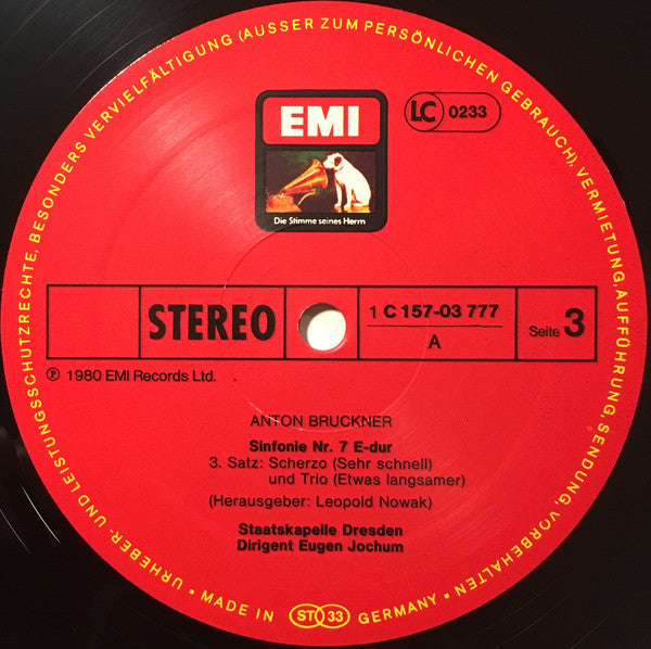 Bruckner*, Eugen Jochum, Staatskapelle Dresden : Sinfonie Nr. 7 (2xLP, Gat)