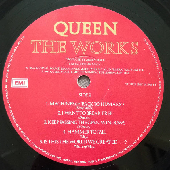 Queen : The Works (LP, Album, Sla)