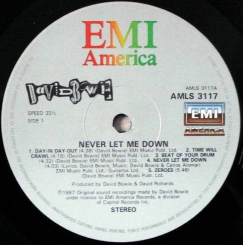 David Bowie : Never Let Me Down (LP, Album)