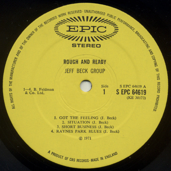 Jeff Beck Group : Rough And Ready (LP, Album)