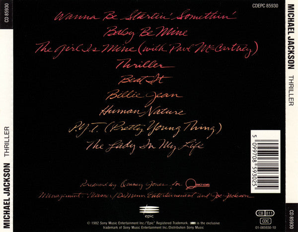 Michael Jackson : Thriller (CD, Album, RE)