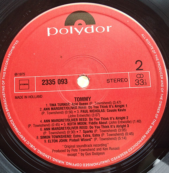 Various : Tommy (Original Soundtrack Recording) (2xLP, Album)