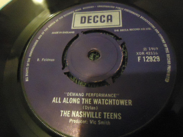 The Nashville Teens : Tobacco Road / All Along The Watchtower (7", Blu)