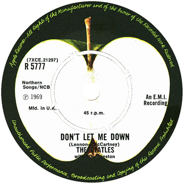 The Beatles : Get Back c/w Don't Let Me Down (7", Mono, RE)