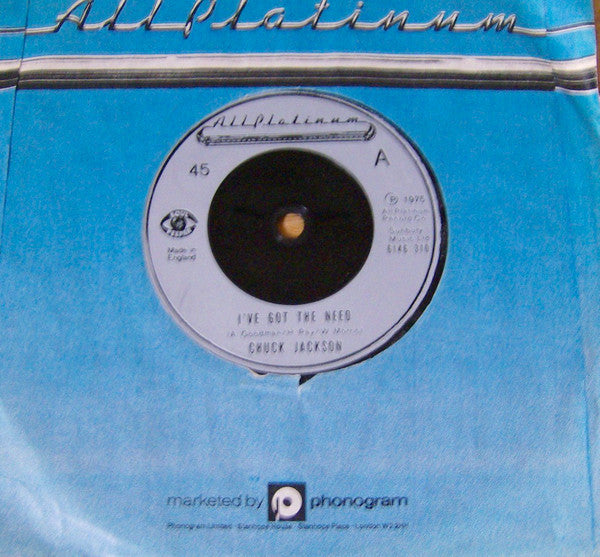 Chuck Jackson : I've Got The Need (7", Single, Sol)