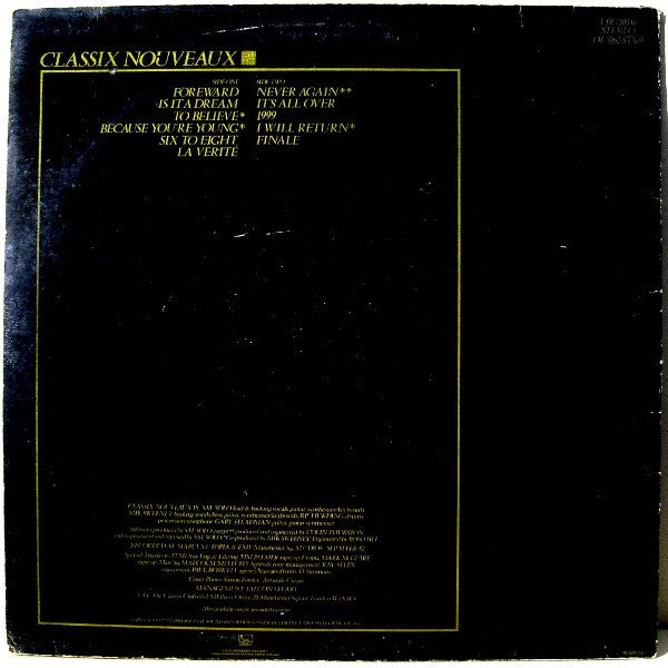 Classix Nouveaux : La Verité (LP, Album)