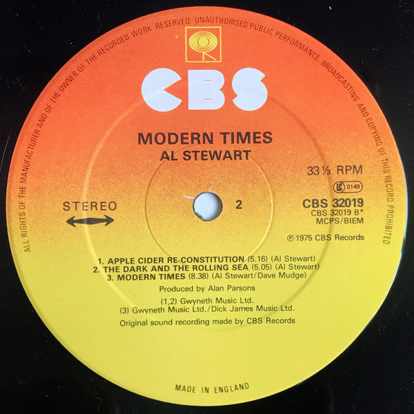Al Stewart : Modern Times (LP, Album, RE)