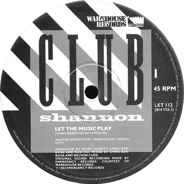 Shannon : Let The Music Play (12", Single)
